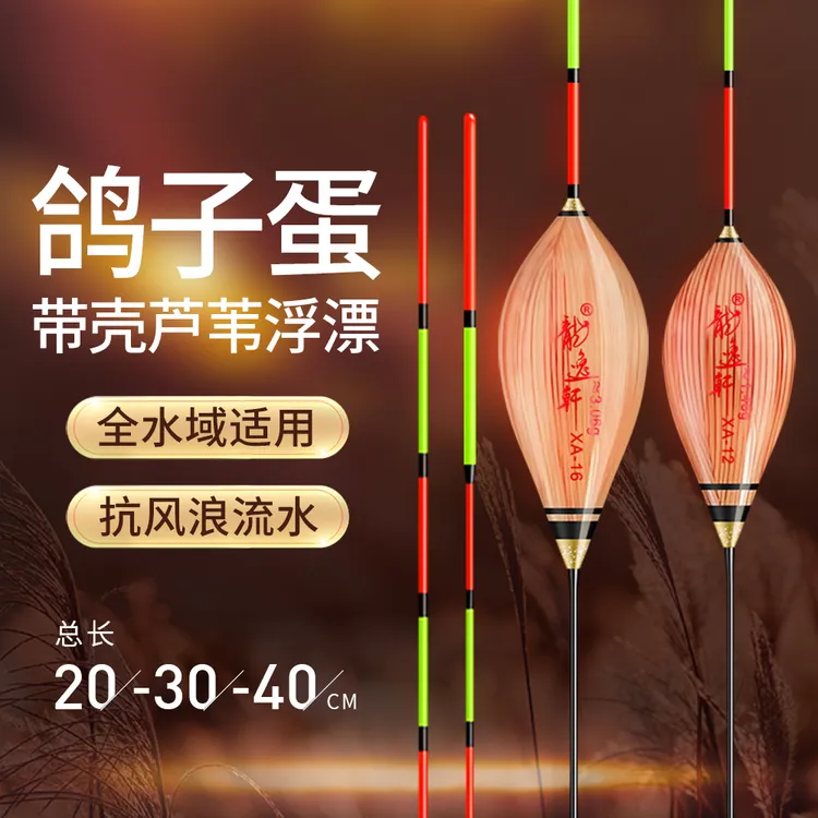 龙逸轩鸽子蛋浮漂20-30-40公分带壳芦苇行程漂高灵敏黑坑浅水短漂