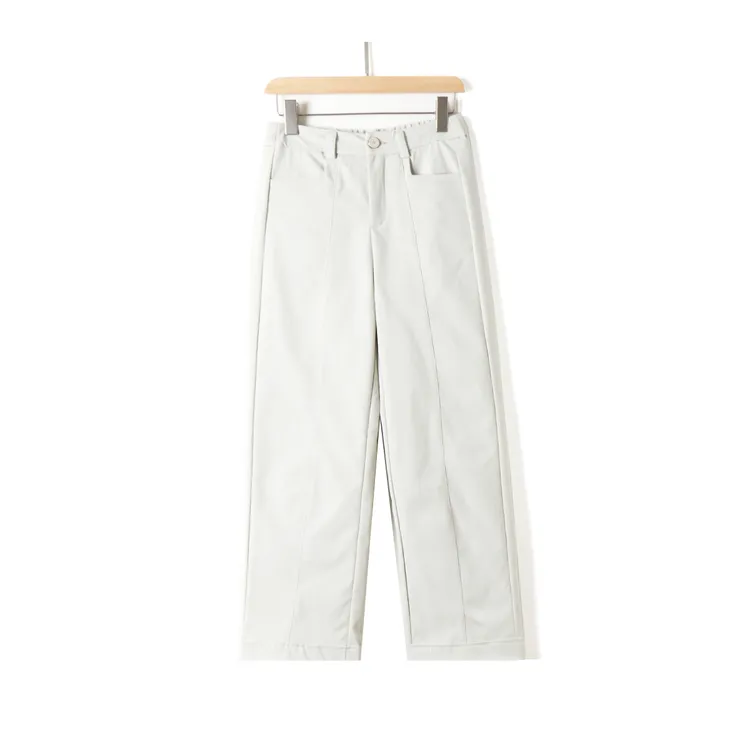 MINGSIKA/名斯卡时尚百搭复古简约加绒纯色鹅绒裤5AM101-F888