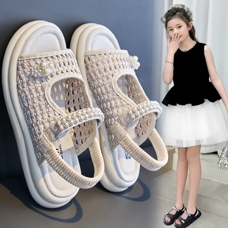 女童凉鞋2025夏季新款女孩软底镂空儿童鞋子6-12岁运动夏季沙滩鞋