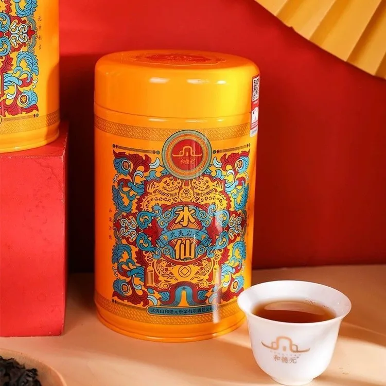 和德元黄罐水仙武夷岩茶中火茶叶乌龙茶罐装送礼大气