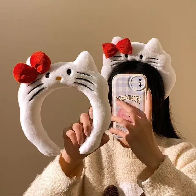 小猫可爱Kitty毛绒发箍女洗脸化妆压发显脸发饰头箍发卡头饰居家
