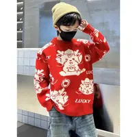 403346《现》优选韩版儿童休闲舒适春款拼色百搭毛衣
