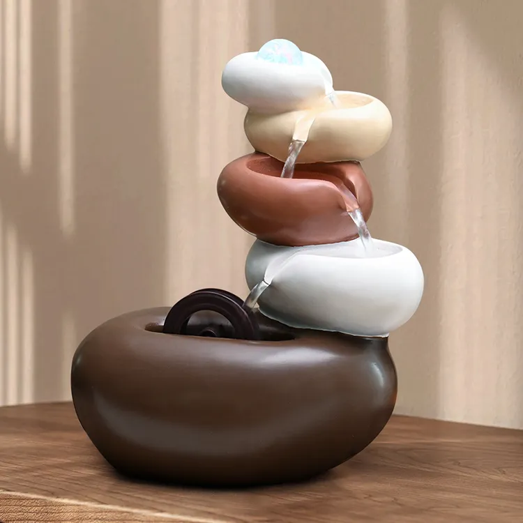 风生水起时来运转循环流水喷泉玄关电视柜办公室风水桌面招财摆件