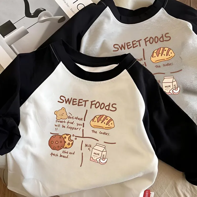 纯棉儿童长袖T恤男女童春秋新款圆领百搭上衣拼接中小童打底衫棉t