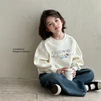 女童秋款卫衣2025春秋新款儿童休闲百搭中大童圆领刺绣卫衣Q13897