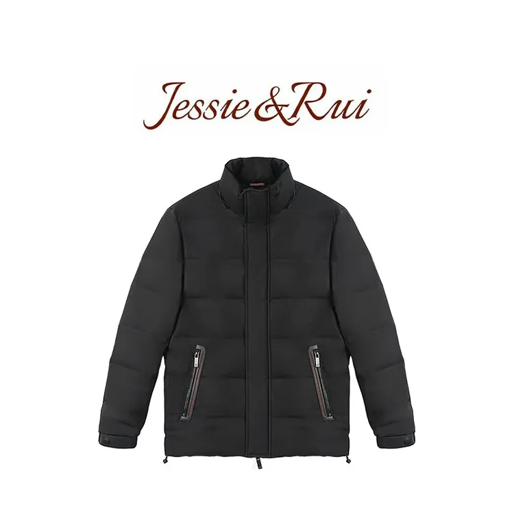 JESSIE睿 杰N亚冬款鹅绒服常规款立领连帽潮外穿拼色男士加厚