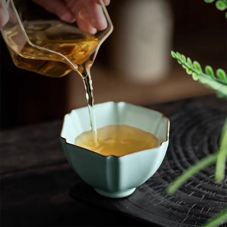 景德镇葵展杯汝窑主人杯茶单杯高端品茗杯茶盏汝瓷功夫茶具复古
