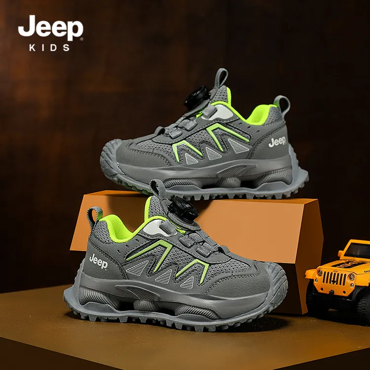 JEEP吉普男童鞋4-15春秋款女童休闲鞋厚底百搭网面透气儿童运动鞋