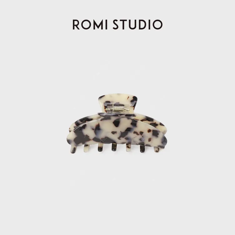 ROMI STUDIO玳瑁色花纹醋酸纤维轻量鲨鱼发夹头饰 RWDSP02389