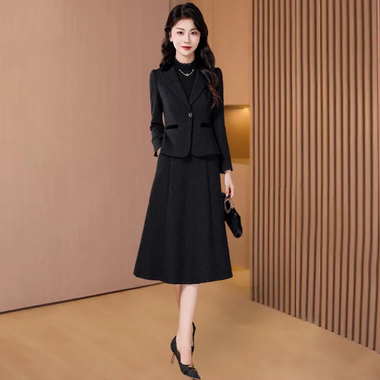 轻奢品牌小香风两件套装连衣裙2025新款爆款秋高级感名媛时尚高端