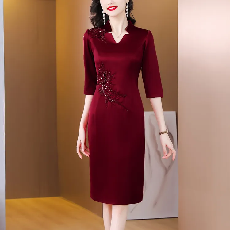 2025新新款婚礼妈妈高档喜婆婆中长款