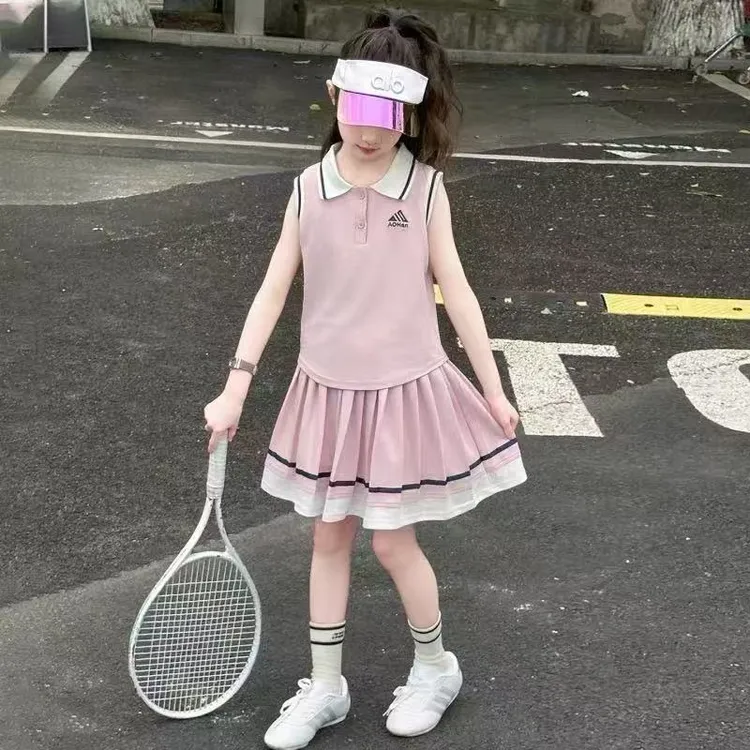 女童夏装无袖衬衫套装2025夏季新款洋气衬衣儿童短袖裤子两件套