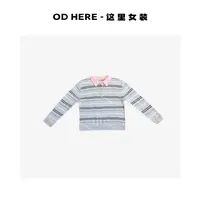 OD HERE 翻领条纹羊毛polo毛衣