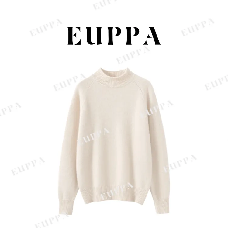 【罕山白绒】100%纯山羊绒衫300g轻奢半高7针加厚休闲QHAYR-810百搭