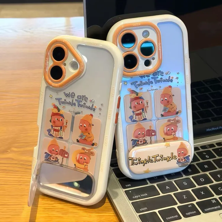 星星卡通人四宫格支架适用苹果17手机壳iPhone16华为vivo小米oppo