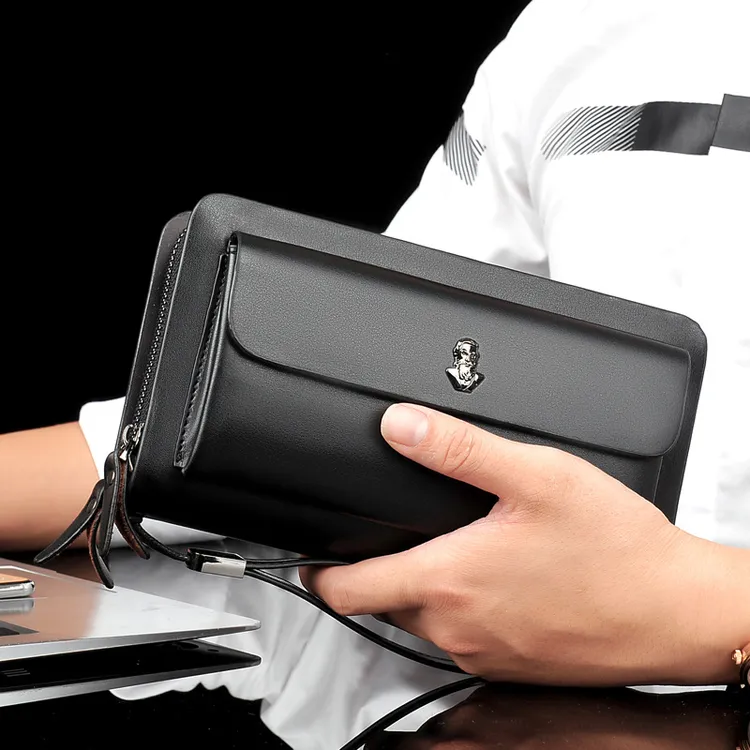 新款男士手拿包软皮商务时尚百搭韩版多功能大容量多卡位手抓包