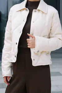 休闲宽松型棉服修身女保暖时尚翻领不褪色外套棉衣SZ437435