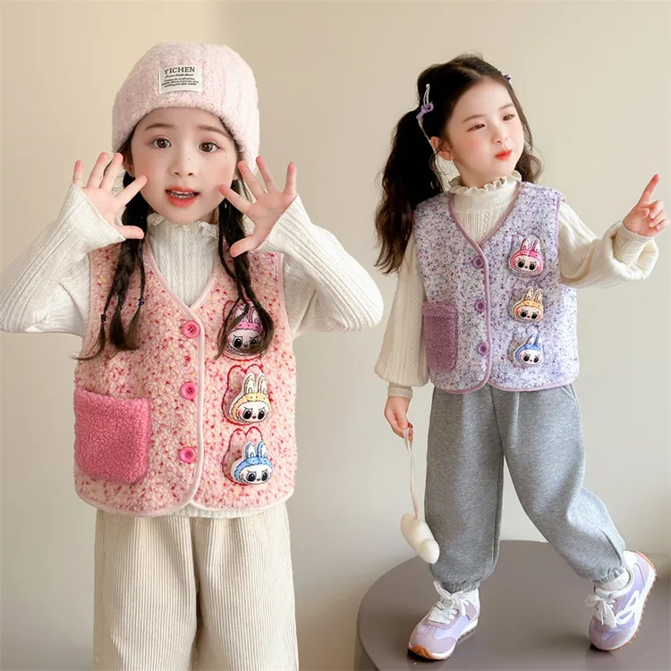 女童冬装棉服外套宝宝棉衣马甲儿童新款外套2025