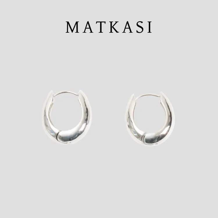 合金耳饰 MATKASI 设计感时尚休闲简约日常通勤简约简约圆弧耳环