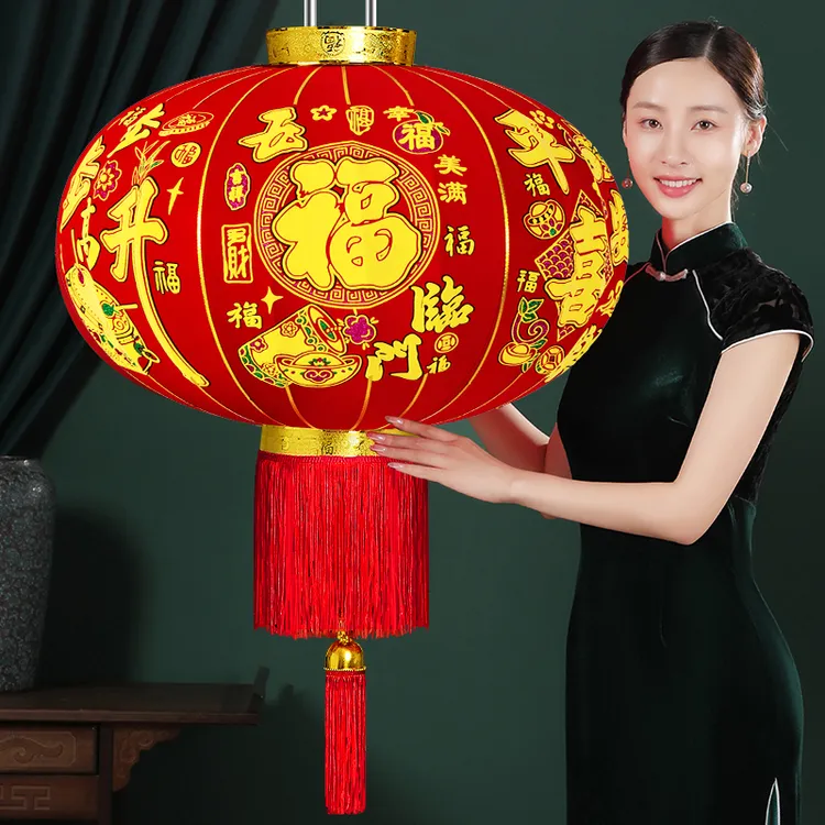 2025新款大红灯笼一对过年大门口宫灯阳台挂饰新年户外中国风吊灯