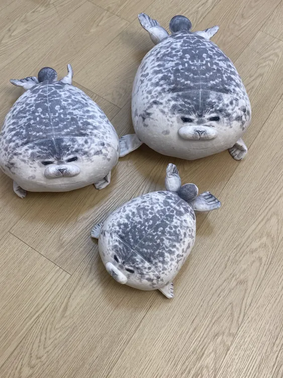 零零和猫海豹抱枕海游馆人气软绵绵海豹抱枕水族馆创意玩偶