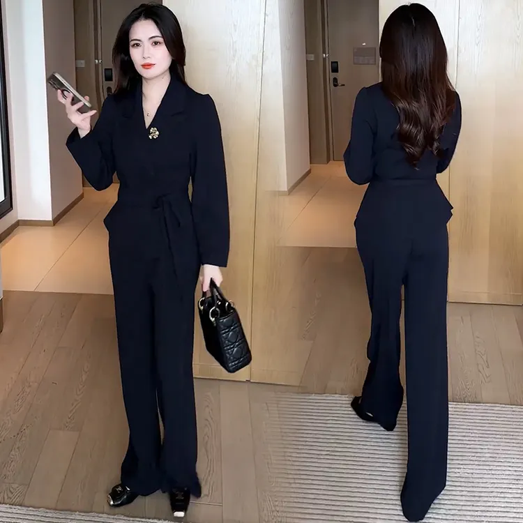 时尚轻奢套装女2025秋季新款洋气显瘦气质西装外套阔腿裤两件套潮