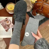 灰色无骨抗起球袜子女长袜ins潮纯棉春秋款日系堆堆袜白色中筒袜