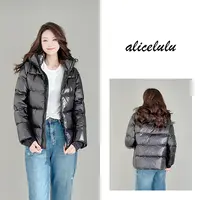 [alicelulu]热面包羽绒服轻奢黑金连帽御寒S2138470T