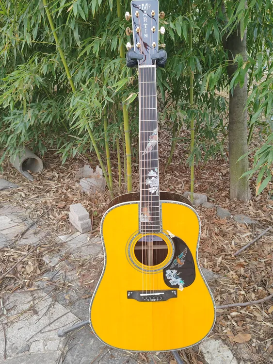 源头工厂直销复刻D42帝王鸟全单实木民谣吉他高颜值