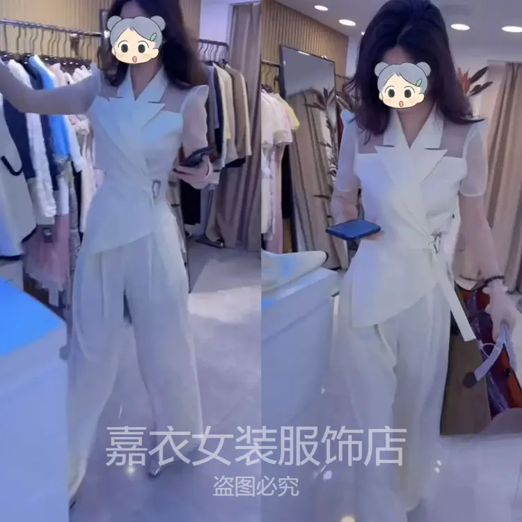 2025夏季新款时尚显瘦气质女士网红洋气两件套百搭款D9922