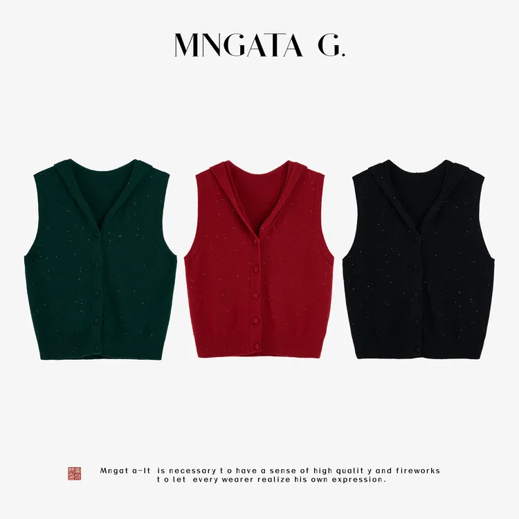MNGATA G.宫小妍【钻石帽衫】绵羊毛秋冬新中式中国风帽衫5080170