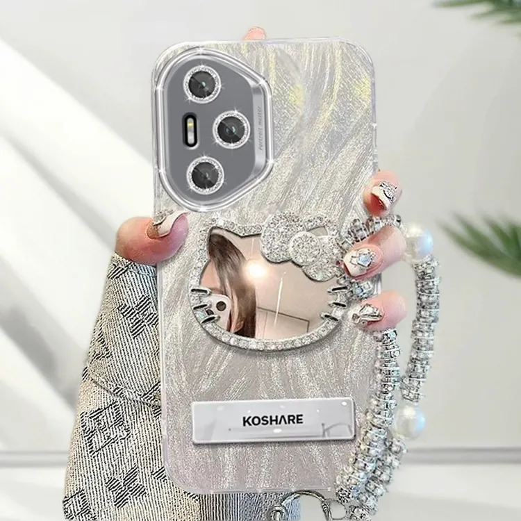 自带镜头膜华为荣耀300Pro手机壳AMP-AN00镶钻kt猫镜子Honor300pr