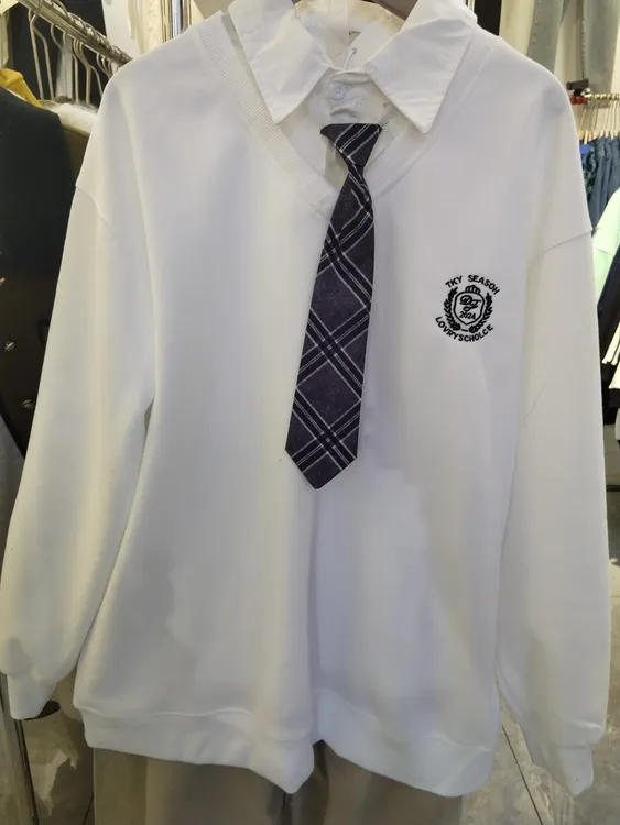 POLO领春季2025年新款假两件女士卫衣上衣初高中生学院风洋气爆款