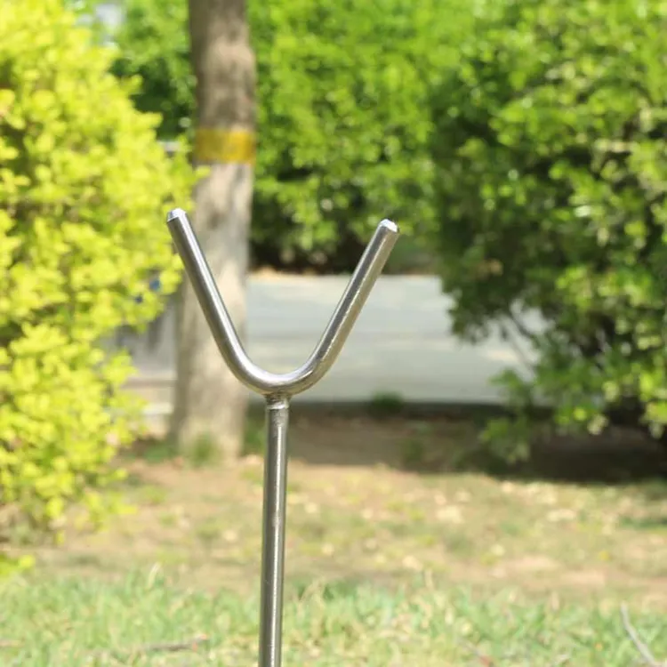 不锈钢实心海竿支架地插Y型金属远投抛竿两用手海架杆超硬支架