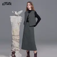 妖精的口袋miu系套装马夹半身裙2025秋季新款简约通勤百搭套装