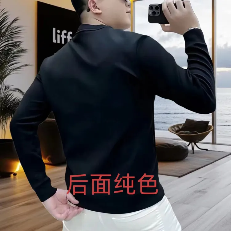 网红潮流秋冬新款时尚印花加绒保暖男士圆领卫衣休闲打底长袖