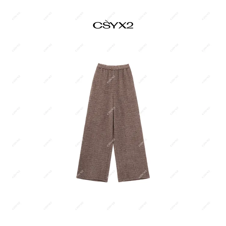 CsyX2-2025S/S早秋新款“拉绒云朵绒”条纹松紧带休闲裤CZ4DK029