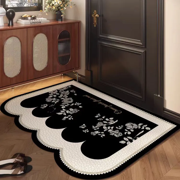 小香风入户门硅藻泥地垫家用玄关进门防滑耐脏蹭泥蹭土地垫可裁剪