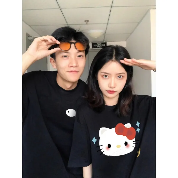 设计感情侣装夏天纯棉T恤2025新款不撞款的独特超好看超火女装T恤