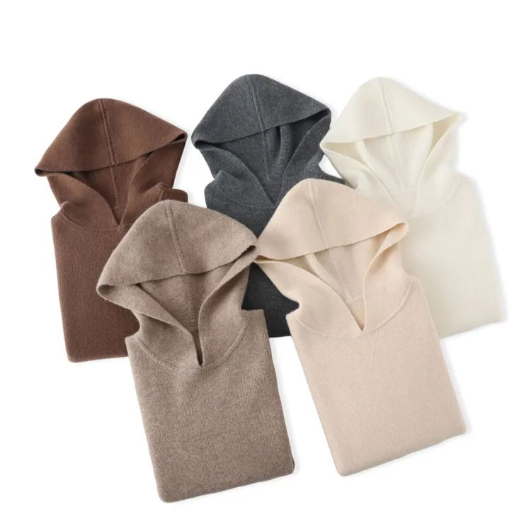 【L&P同款】重磅加厚500g 全羊毛女帽衫空气层轻奢慵懒宽松针织毛衣