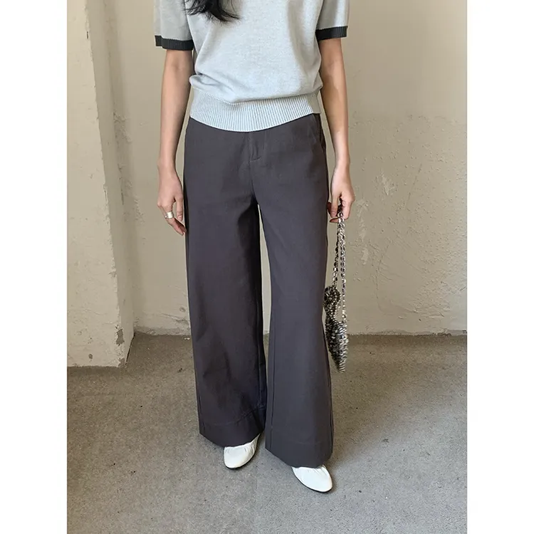 新款女裤春季 休闲裤高级感直筒裤宽松垂感阔腿裤百搭