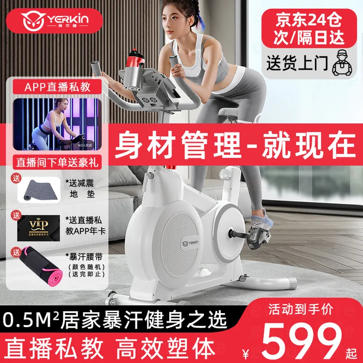英尔健暴汗动感单车升级家用静音有氧运动塑身健身车
