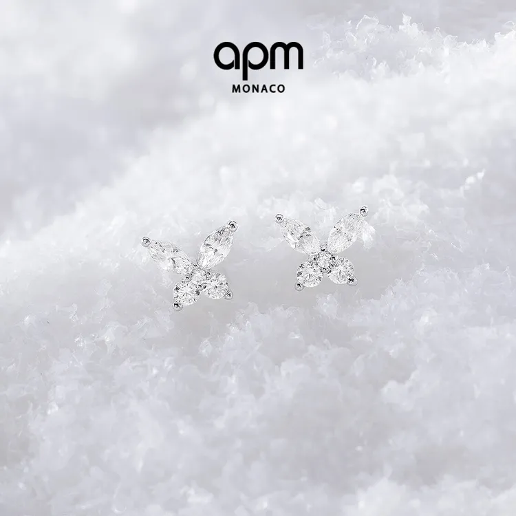 APM Monaco蝴蝶耳钉女款气质简约时尚明星同款氛围感ins小饰品
