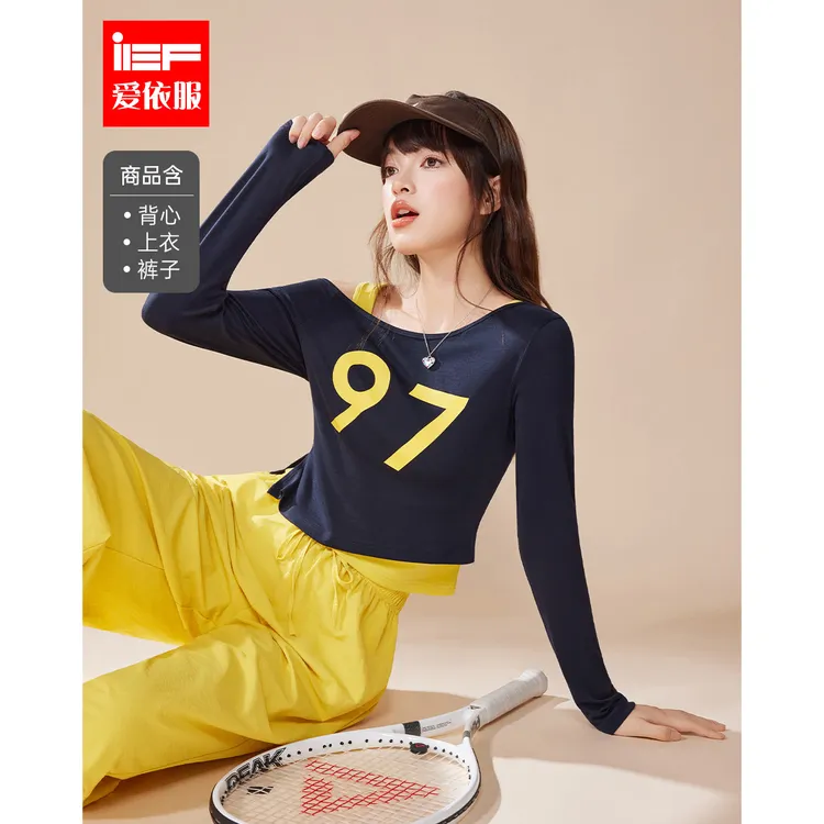 IEF/爱依服时尚套装2025秋季新款韩版休闲运动风设计感上下套裤