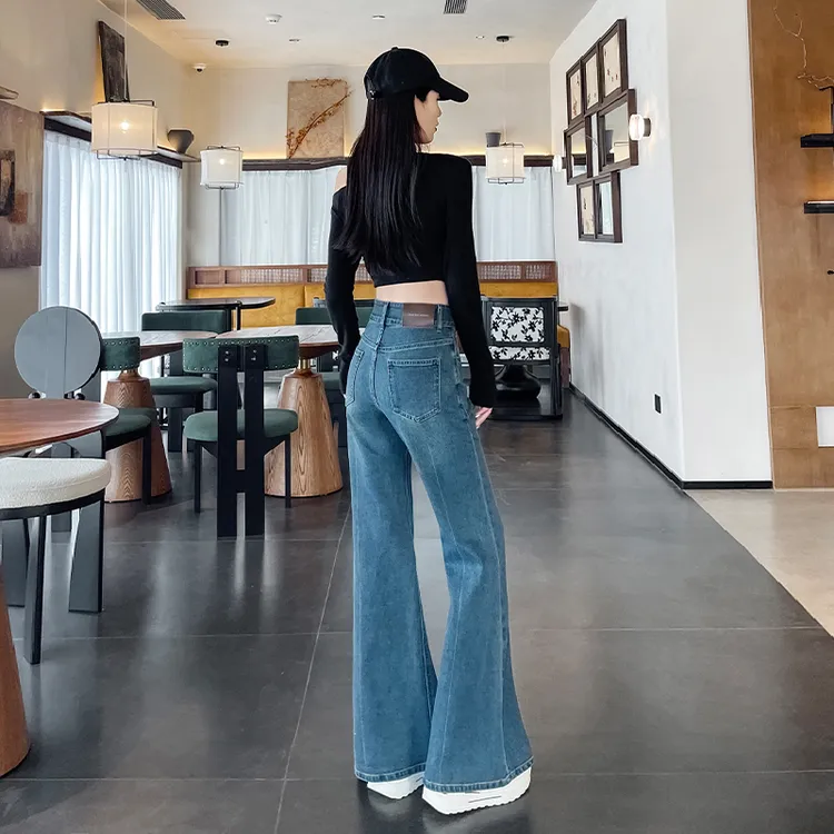 2025年牛仔裤女新款高腰显瘦显高宽松牛仔裤休闲复古时尚