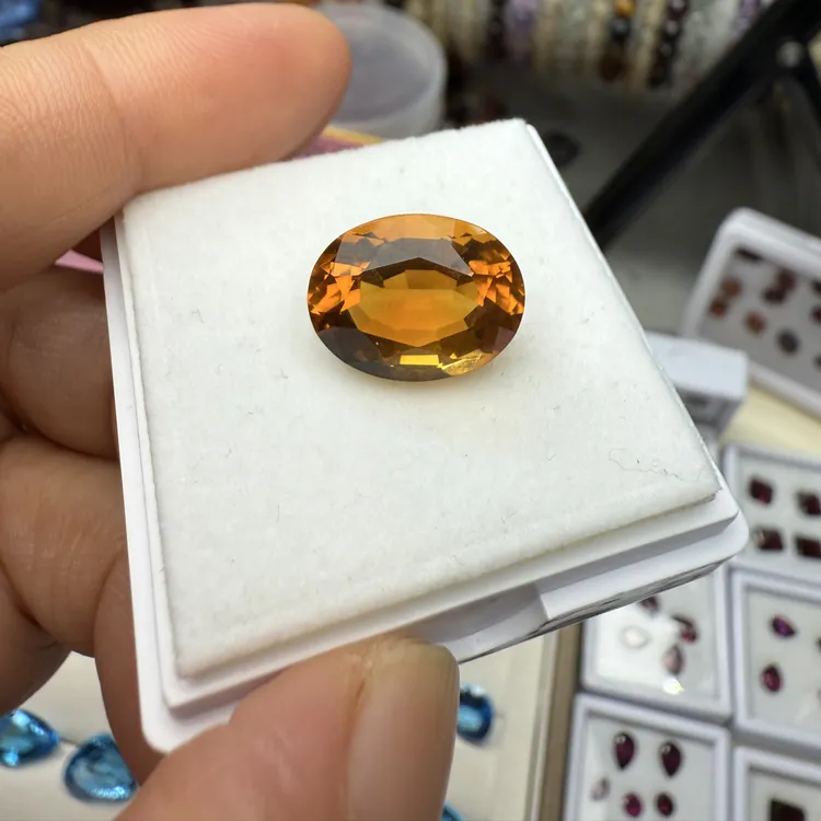 抢购福利暴力黄水晶椭圆形卡11×14.6毫米