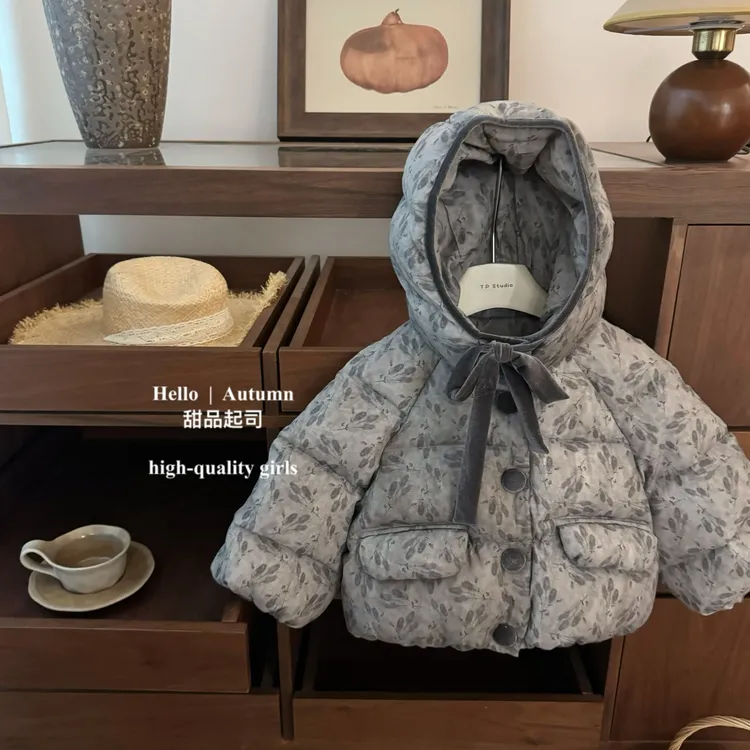 【甜品起司】水墨画！韩系女童棉服冬季新品韩系洋气加厚保暖外套