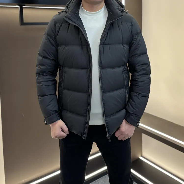 轻奢男士冬季连帽羽绒服轻便保暖帽子可脱卸百搭商务休闲防风抗寒