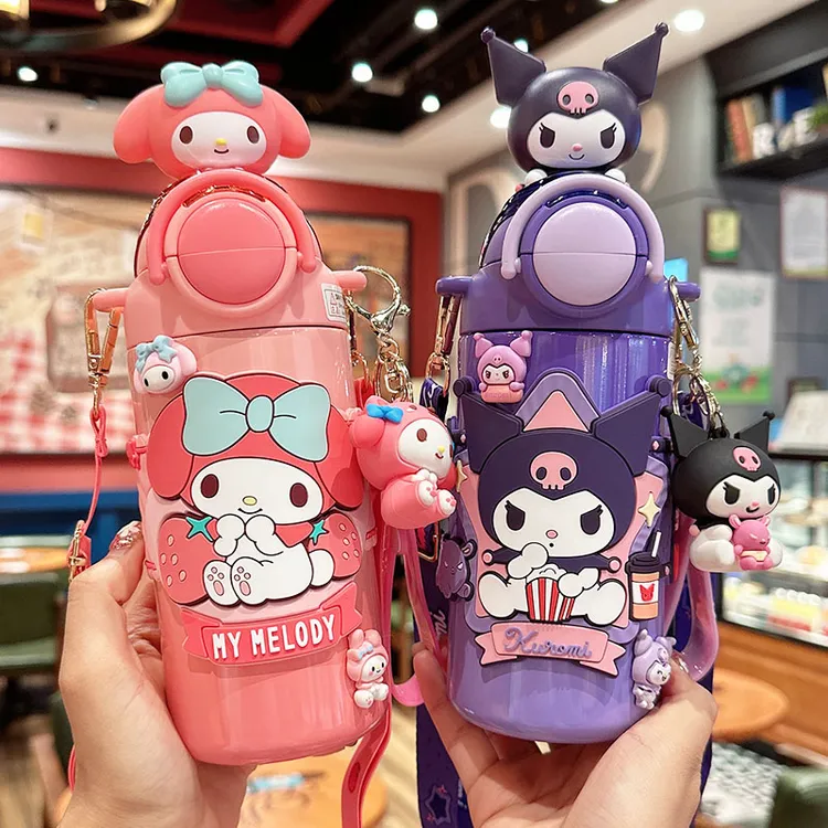 儿童保温杯女孩双饮水杯幼儿园上学专用可爱吸管杯小学生便携水壶