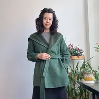 早秋新款定制气质双面羊毛外套宽松休闲简约25130